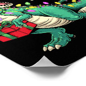 Kerstmis Dinosaurus Boom Rex Pyjama Mannen Jongens Poster (Hoek)