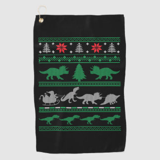 Kerstmis Dinosaurus Boom Rex T-rex Lelijke Kerstmi Golfhanddoek