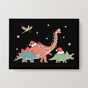 Kerstmis dinosaurus Dino liefhebber Xmas Button