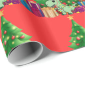 Kerstmis dinosaurus inpakpapier Aanpasbaar (Rol Hoek)