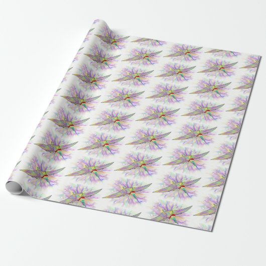 Kerstmis Dinosaurus Kerstman Pterodactylus Cadeaupapier (Uitgerold)