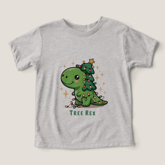 Kerstmis Dinosaurus Licht Feest Grappige Boom Rex  (Design voorkant)