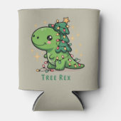 Kerstmis Dinosaurus Licht Feest Grappige Boom Rex  Blikjeskoeler (Voorkant)