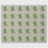 Kerstmis Dinosaurus Licht Feest Grappige Boom Rex Cadeaupapier (Vlak)