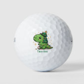 Kerstmis Dinosaurus Licht Feest Grappige Boom Rex  Golfballen (Voorkant)