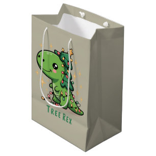 Kerstmis Dinosaurus Licht Feest Grappige Boom Rex Medium Cadeauzakje