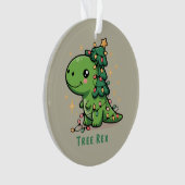 Kerstmis Dinosaurus Licht Feest Grappige Boom Rex Ornament (voorkant)