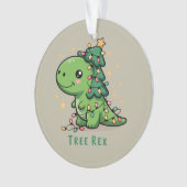 Kerstmis Dinosaurus Licht Feest Grappige Boom Rex Ornament (voorkant)