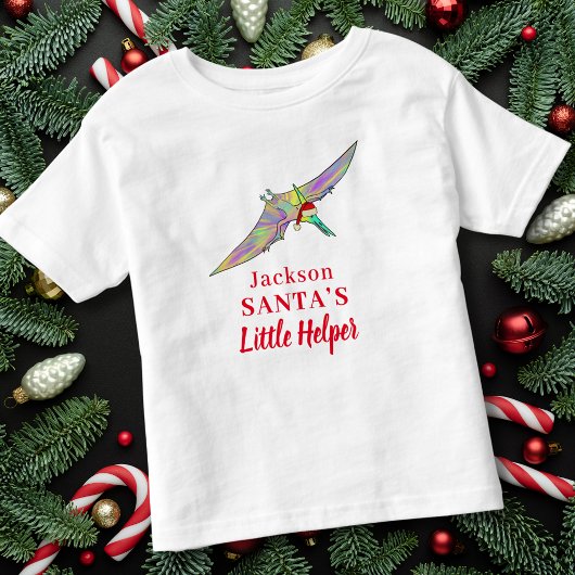 Kerstmis Dinosaurus Persoonlijke Jongensnaam Kinder Shirts