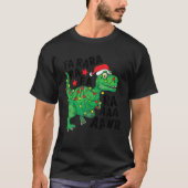Kerstmis Dinosaurus Santa Hoed Fa Ra Ra Rawr T Rex T-shirt (Voorkant)