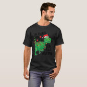 Kerstmis Dinosaurus Santa Hoed Fa Ra Ra Rawr T Rex T-shirt (Voorkant volledig)
