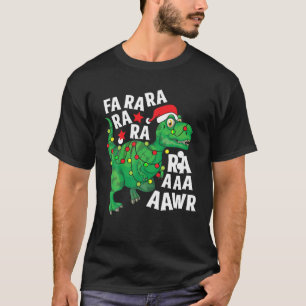 Kerstmis Dinosaurus Santa Hoed Fa Ra Ra Rawr T Rex T-shirt