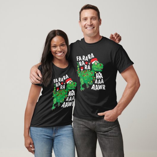 Kerstmis Dinosaurus Santa Hoed Fa Ra Ra Rawr T Rex T-shirt (Unisex)