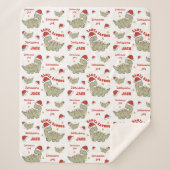 Kerstmis Dinosaurus Santasaurus Naam Sherpa Deken (Voorkant)