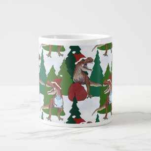 Kerstmis Dinosaurus T-Rex Kerstman Grote Koffiekop