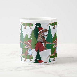Kerstmis Dinosaurus T-Rex Kerstman Grote Koffiekop