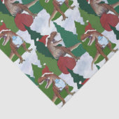 Kerstmis Dinosaurus T-Rex Kerstman Tissuepapier (Detail)