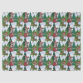 Kerstmis Dinosaurus T-Rex Kerstman Tissuepapier (Voorkant)