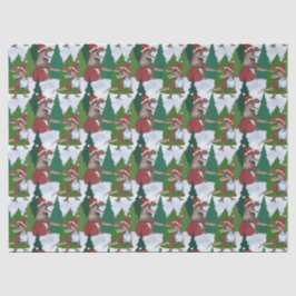 Kerstmis Dinosaurus T-Rex Kerstman Tissuepapier