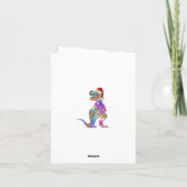 Kerstmis Dinosaurus T Rex Sinterklaas Gepersonalis Kaart (Achterkant)