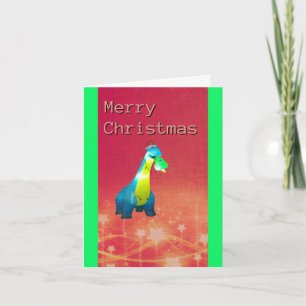 Kerstmis Dinosaurus Vouwbare Wenskaart Kaart