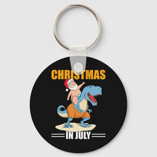 Kerstmis Dinosaurus Zomer Kerstmis In Juli Sinterk Sleutelhanger (Voorkant)
