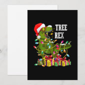 Kerstmis Dinosaurussen Boom Rex Pyjama Mannen Jong Feestdagenkaart (Voorkant / Achterkant)