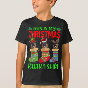 Kerstmis Dit is mijn kerst pyjama Duitse herder D T-shirt