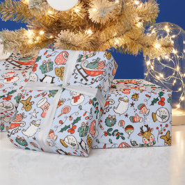 Kerstmis Ditsy Doodles Cadeaupapier