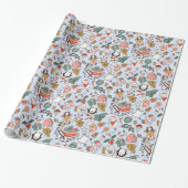 Kerstmis Ditsy Doodles Cadeaupapier (Uitgerold)