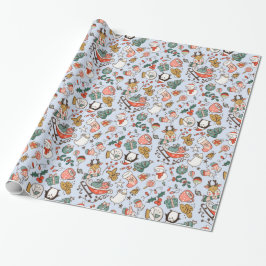 Kerstmis Ditsy Doodles Cadeaupapier