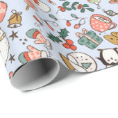 Kerstmis Ditsy Doodles Cadeaupapier (Rol Hoek)