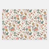 Kerstmis Ditsy Doodles Inpakpapier Vel (Voorkant 3)