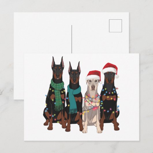 Kerstmis Dobermann-liefhebber hond Moeder Vakantie Feestdagenkaart (Voorkant / Achterkant)