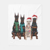 Kerstmis Dobermann-liefhebber hond Moeder Vakantie Fleece Deken (Voorkant)