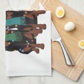 Kerstmis Dobermann Liefhebber Hond Moeder Vakantie Theedoek (Quarter Fold)