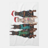 Kerstmis Dobermann Liefhebber Hond Moeder Vakantie Theedoek (Verticaal)