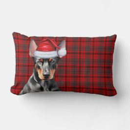 Kerstmis Dobermann Rood Kerst Plaid Voor Hondenlie Kussen
