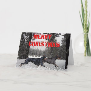 Kerstmis Dobermans van de sneeuw Feestdagen Kaart