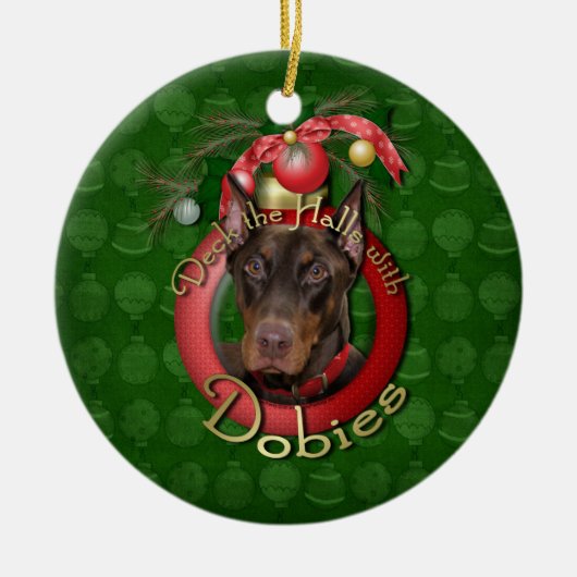Kerstmis - Dobies - Rocky Keramisch Ornament (Voorkant)