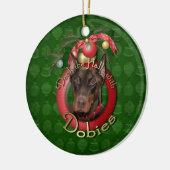 Kerstmis - Dobies - Rocky Keramisch Ornament (Links)