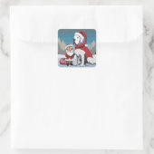 Kerstmis Dog Argwanend Sticker (Tas)