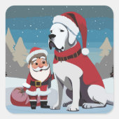 Kerstmis Dog Argwanend Sticker (Voorkant)