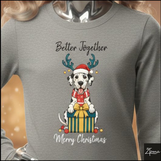 Kerstmis Dog Great Dane Rendier Cadeau Grafisch Tri-Blend Shirt