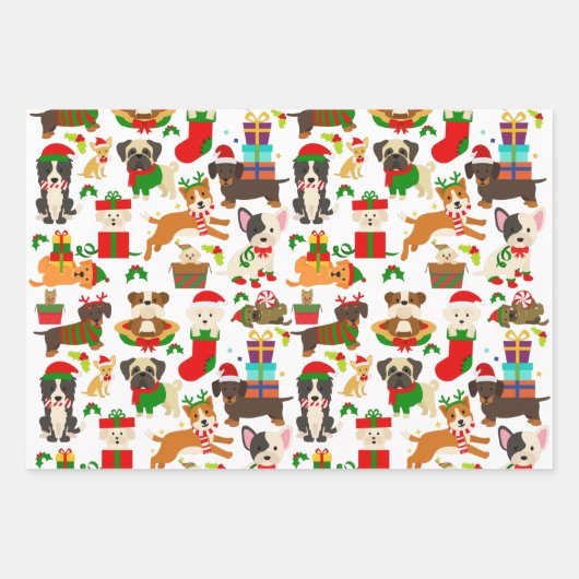 Kerstmis Dog Inpakpapier Vel (Voorkant)