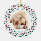 Kerstmis - DOG MOM - Persoonlijke kaartenfoto Keramisch Ornament (Voorkant)
