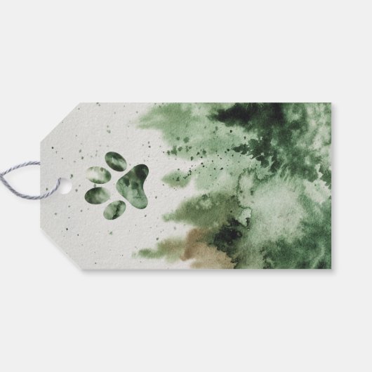 Kerstmis - Dog Party, St. Bernard Dog Santa Cadeaulabel (Achterkant Horizontaal)