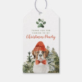 Kerstmis - Dog Party, St. Bernard Dog Santa Cadeaulabel (Voorkant)