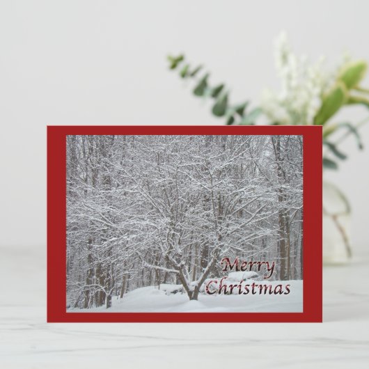 Kerstmis Dogwood Tree in Sneeuw Uitnodiging (Staand voorkant)