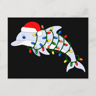 Kerstmis Dolfijn Kerstman Hoed Vakantielichten Oce Feestdagenkaart
